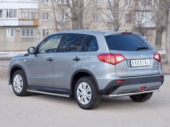 12 999 р. Защита заднего бампера (Ø42 мм, нержавейка) SLITKOFF  Suzuki Vitara  LY (2015-2019) дорестайлинг  с доставкой в г. Таганрог. Увеличить фотографию 3