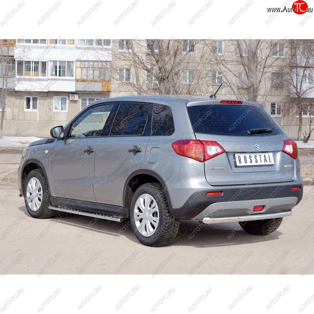 15 249 р. Одинарная защита заднего бампера из трубы диаметром 63 мм SLITKOFF Suzuki Vitara LY дорестайлинг (2015-2019)  с доставкой в г. Таганрог