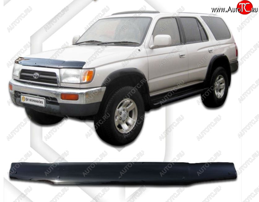 1 999 р. Дефлектор капота (RZN180, RZN185, VZN180, VZN185, VZN180, VZN185) CA-Plastiс  Toyota 4Runner  N180 (1995-2002) 5 дв. дорестайлинг, рестайлинг (Classic черный, Без надписи)  с доставкой в г. Таганрог