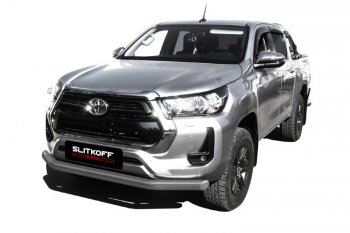 Защита переднего бампера Slitkoff (Ø 76 мм). Toyota (Тойота) Hilux (Хайлюкс)  AN120 (2017-2020) AN120 1-ый рестайлинг