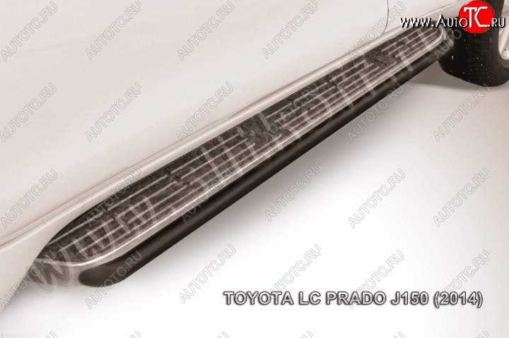 10 399 р. Защита штатного порога d42 Slitkoff Toyota Land Cruiser Prado J150 1-ый рестайлинг (2013-2017) (Цвет: серебристый)  с доставкой в г. Таганрог