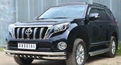 16 499 р. Защита порогов из круглой трубы диаметром 42 мм SLITKOFF  Toyota Land Cruiser Prado  J150 (2013-2017) 1-ый рестайлинг  с доставкой в г. Таганрог. Увеличить фотографию 4