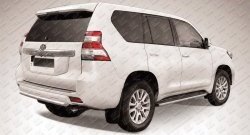 Защита заднего бампера из короткой трубы диаметром 57 мм Slitkoff Toyota Land Cruiser Prado J150 1-ый рестайлинг (2013-2017)