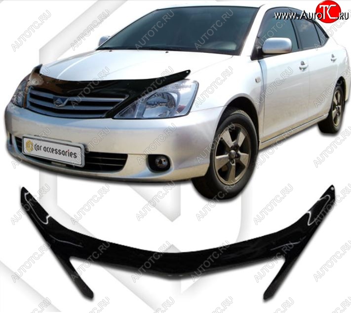 2 369 р. Дефлектор капота CA-Plastiс  Toyota Allion  T240 (2001-2007) седан дорестайлинг, седан рестайлинг (Classic черный, Без надписи)  с доставкой в г. Таганрог