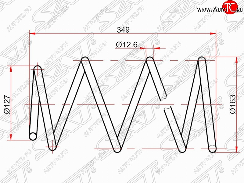 3 099 р. Комплект передних пружин (2 шт.) 2WD/4WD SAT  Toyota Allion  T240 - Premio  T240  с доставкой в г. Таганрог