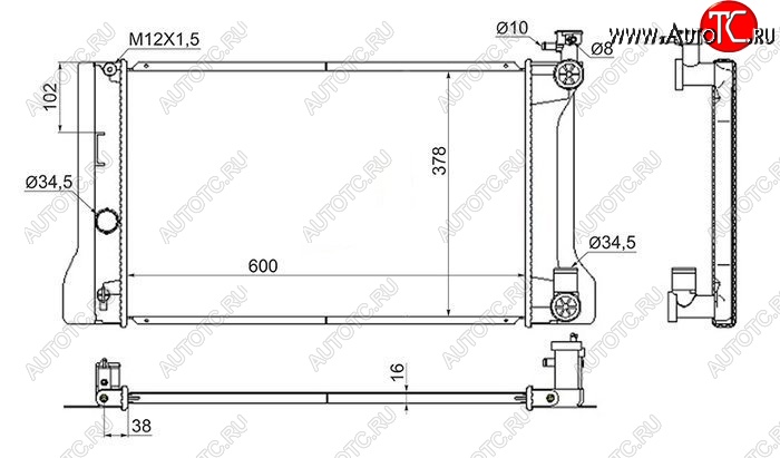 8 199 р. Радиатор двигателя SAT  Toyota Allion  T260 - Wish  XE20  с доставкой в г. Таганрог