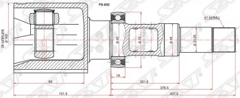 3 299 р. Шрус (внутренний/левый) SAT (25*20*35 мм)  Toyota Allion  T260 - Wish  XE20  с доставкой в г. Таганрог. Увеличить фотографию 1