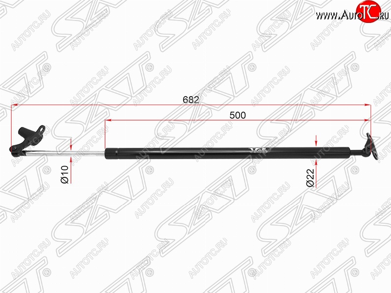 1 499 р. Правый упор крышки багажника (газовый) SAT  Toyota Alphard  H10 (2002-2008) дорестайлинг, рестайлинг  с доставкой в г. Таганрог