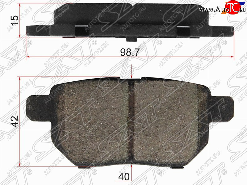 899 р. Колодки тормозные задние SAT Toyota Corolla E120 седан дорестайлинг (2000-2004)  с доставкой в г. Таганрог