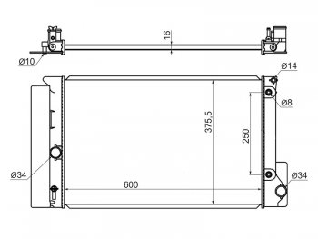 Радиатор двигателя (трубчатый, АКПП) SAT Toyota Auris (E150,  E180), Avensis (T270 седан,  T270 универсал), Corolla (E150,  E180), Corolla Rumion (E150)