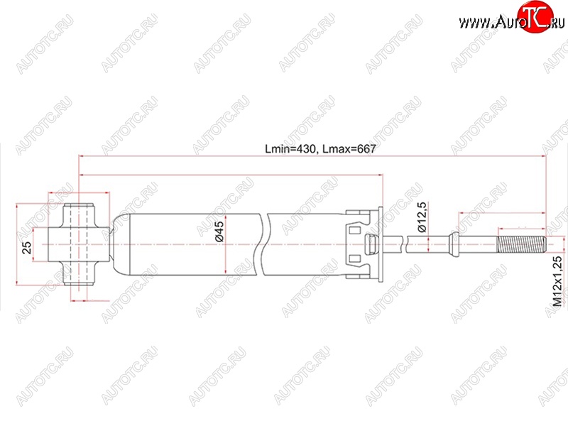 2 299 р. Амортизатор задний LH=RH SAT Toyota Corolla Rumion E150 (2007-2015)  с доставкой в г. Таганрог