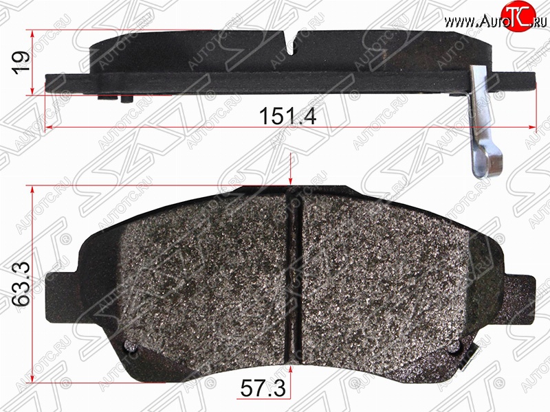 1 579 р. Колодки тормозные (передние) SAT Toyota Avensis T250 седан дорестайлинг (2003-2006)  с доставкой в г. Таганрог