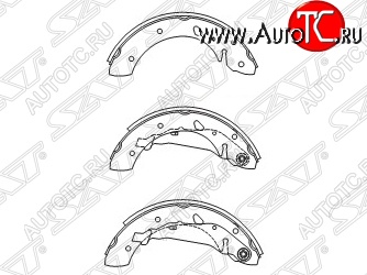 2 299 р. Колодки тормозные SAT (задние) Toyota Avensis T220 седан дорестайлинг (1997-2001)  с доставкой в г. Таганрог