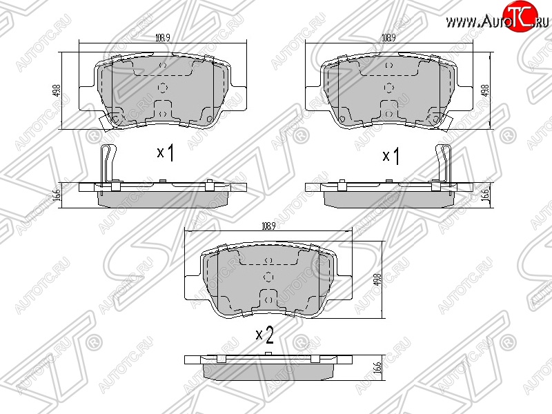 1 059 р. Колодки тормозные SAT (задние) Toyota Avensis T270 седан дорестайлинг (2008-2011)  с доставкой в г. Таганрог