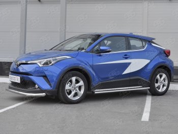 17 299 р. Защита переднего бампера (Ø63 мм, нержавейка) SLITKOFF Toyota C-HR NGX10, ZGX10 дорестайлинг (2016-2019)  с доставкой в г. Таганрог. Увеличить фотографию 2