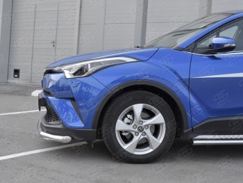 17 299 р. Защита переднего бампера (Ø63 мм, нержавейка) SLITKOFF Toyota C-HR NGX10, ZGX10 дорестайлинг (2016-2019)  с доставкой в г. Таганрог. Увеличить фотографию 3