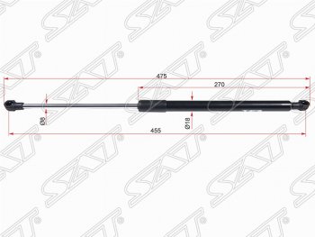 Левый газовый упор крышки багажника SAT Toyota Caldina T240 универсал дорестайлинг (2002-2004)