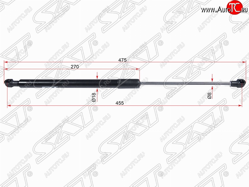 899 р. Правый газовый упор крышки багажника SAT Toyota Caldina T240 универсал дорестайлинг (2002-2004)  с доставкой в г. Таганрог