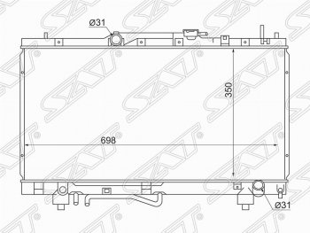 4 899 р. Радиатор двигателя SAT (трубчатый, МКПП/АКПП, Китай)  Toyota Caldina ( T190,  T210) - Corona Premio  T210  с доставкой в г. Таганрог. Увеличить фотографию 1