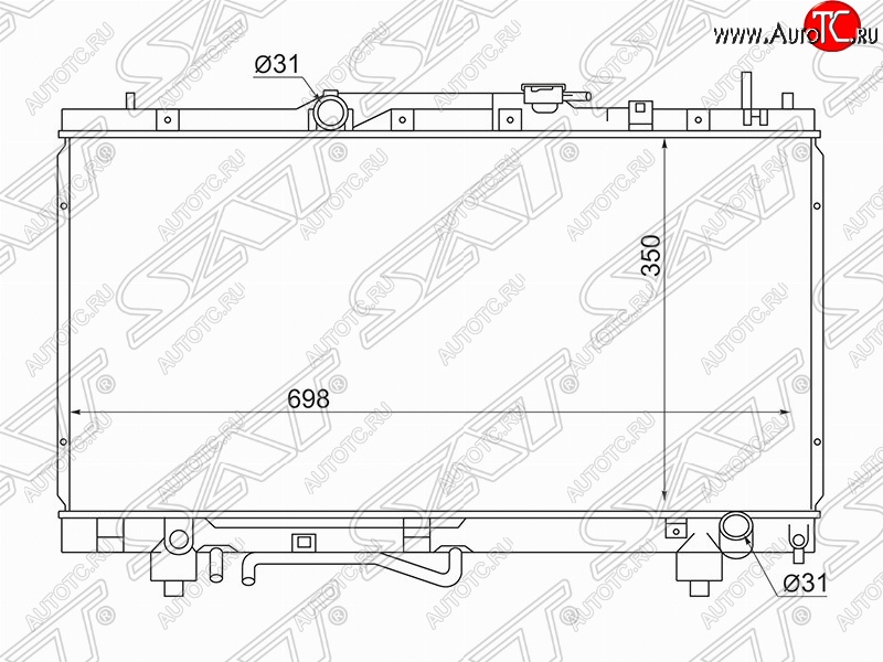 4 899 р. Радиатор двигателя SAT (трубчатый, МКПП/АКПП, Китай)  Toyota Caldina ( T190,  T210) - Corona Premio  T210  с доставкой в г. Таганрог