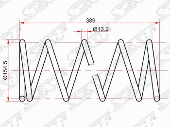 Комплект передних пружин (2 шт.) SAT (L=389)  Caldina ( T190,  T210), Carina  T190, Carina E  T190, Corona  T190, Corona Premio  T210