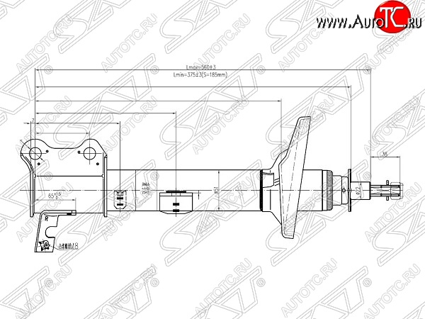 4 189 р. Левый амортизатор задний SAT Toyota Carina Е210 седан дорестайлинг (1996-1998)  с доставкой в г. Таганрог