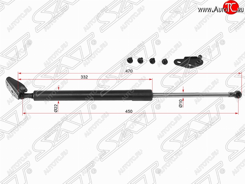 1 429 р. Правый газовый упор крышки багажника SAT  Toyota Caldina  T210 (1997-1999) дорестайлинг универсал  с доставкой в г. Таганрог