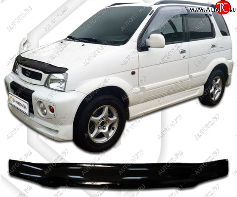 1 999 р. Дефлектор капота (J100,102,122) CA-Plastiс  Toyota Cami  J100 (1999-2000) дорестайлинг (Classic черный, Без надписи)  с доставкой в г. Таганрог