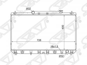 5 549 р. Радиатор двигателя SAT (трубчатый, 2.2, МКПП/АКПП)  Toyota Camry  XV20 - Mark 2  Qualis  с доставкой в г. Таганрог. Увеличить фотографию 1