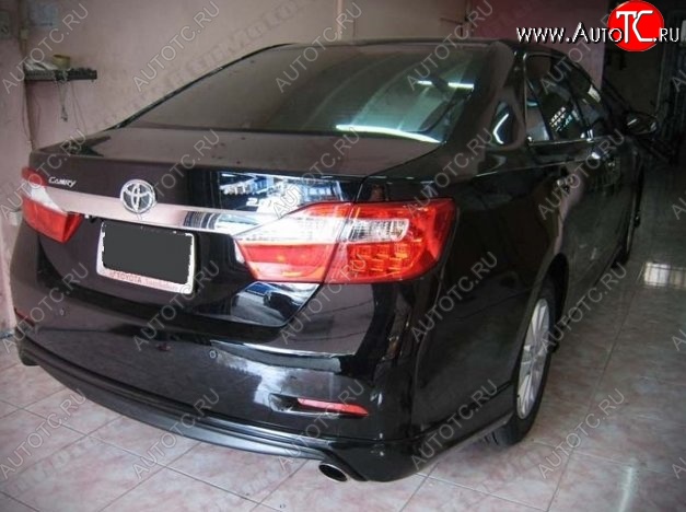 3 789 р. Накладка на задний бампер CT Toyota Camry XV50 дорестайлинг (2011-2014) (Неокрашенная)  с доставкой в г. Таганрог