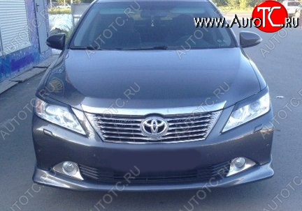 3 999 р. Накладка на передний бампер CT Toyota Camry XV50 дорестайлинг (2011-2014) (Неокрашенная)  с доставкой в г. Таганрог