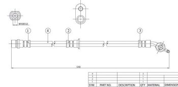 Тормозной шланг SAT (передний, правый)  Camry  V40, Scepter