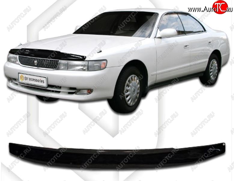 1 899 р. Дефлектор капота CA-Plastiс  Toyota Chaser (1992-1996) (Classic черный, Без надписи)  с доставкой в г. Таганрог