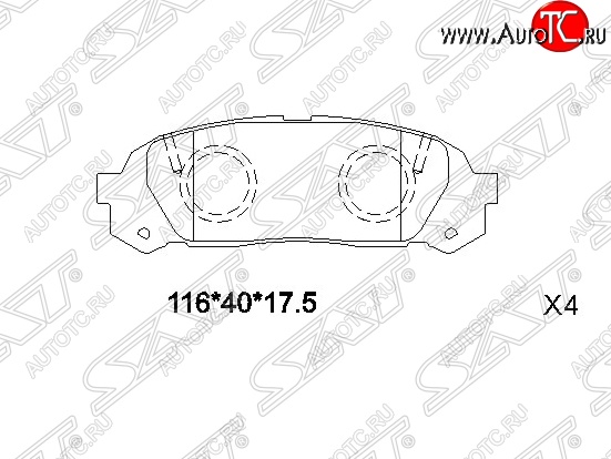 1 379 р. Колодки тормозные SAT (задние) Toyota Mark 2 X100 седан (1996-2000)  с доставкой в г. Таганрог