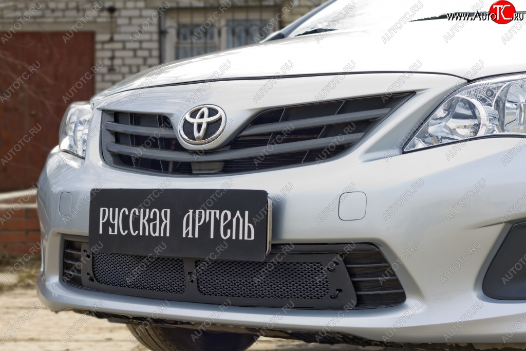 1 799 р. Защитная сетка решетки переднего бампера РА  Toyota Corolla  E150 (2009-2013) седан рестайлинг  с доставкой в г. Таганрог