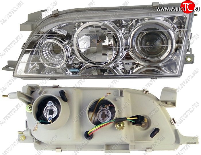 4 999 р. Левая фара SAT (хрусталь, линза) Toyota Corolla E100 седан (1991-2002)  с доставкой в г. Таганрог