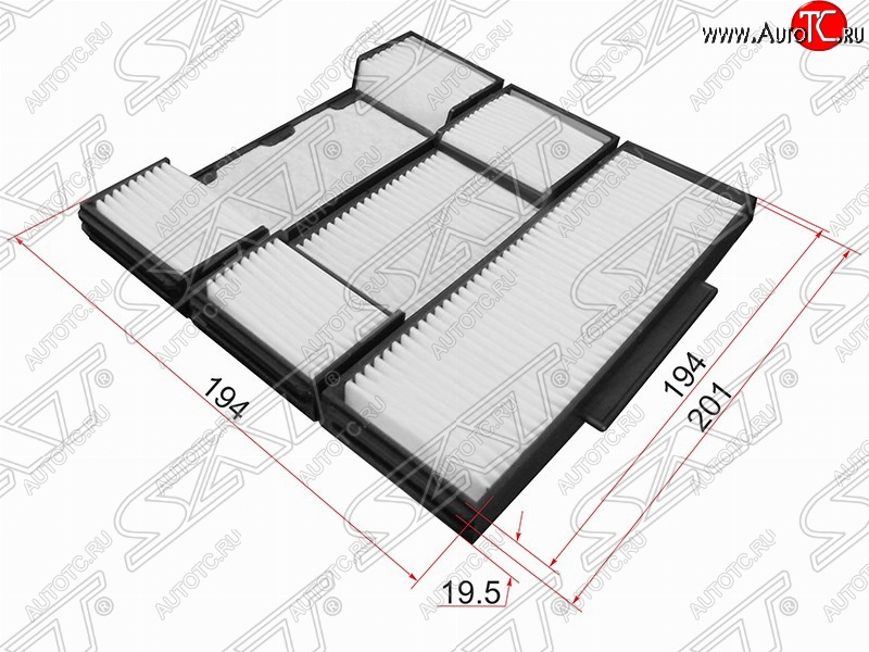 288 р. Фильтр салонный (жёсткий каркас) SAT (201х194х19.5)  Toyota Corolla ( E100,  E110) - Sprinter  E110  с доставкой в г. Таганрог