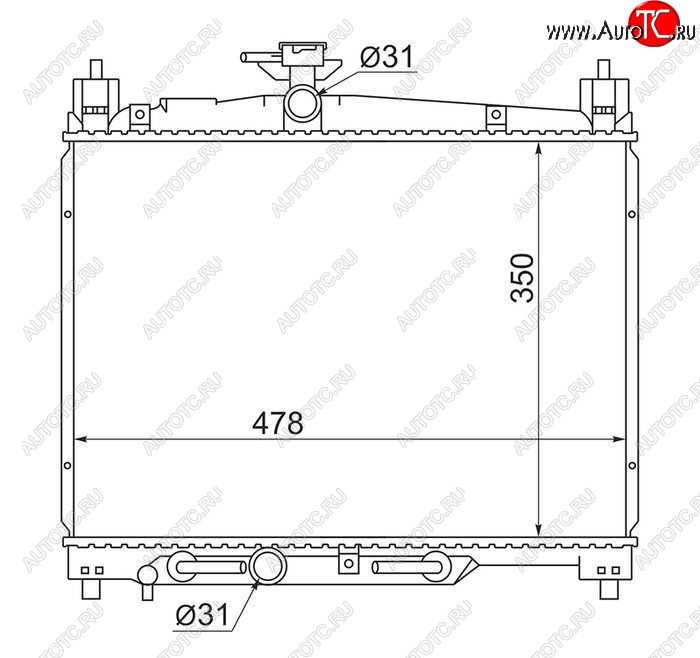 5 649 р. Радиатор двигателя SAT  Toyota Echo  XP10 - Yaris  XP10  с доставкой в г. Таганрог