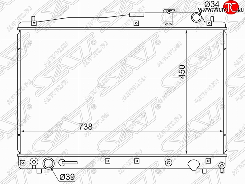 12 699 р. Радиатор двигателя SAT Toyota Estima AHR10,XR30, XR40 (2000-2006)  с доставкой в г. Таганрог