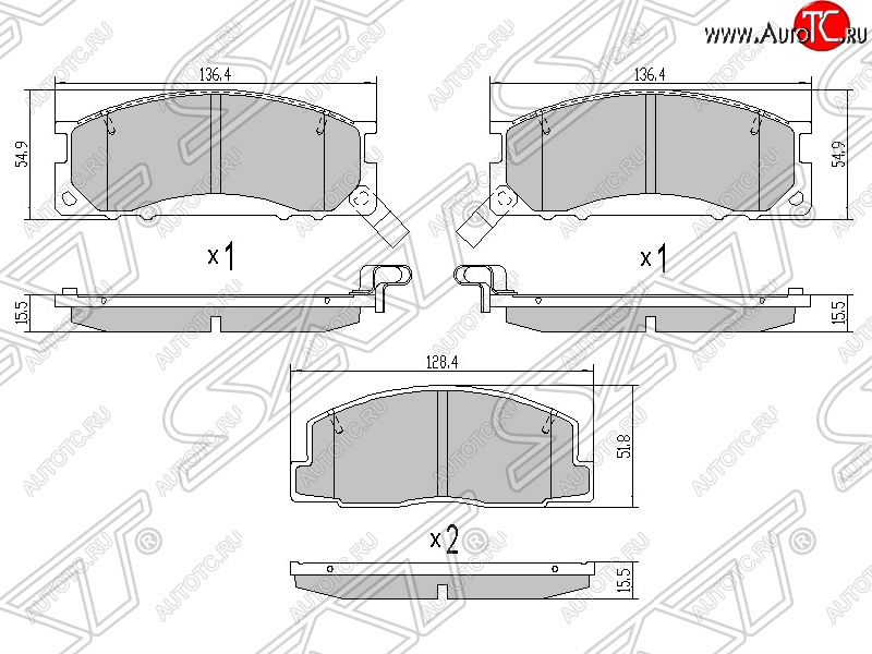 1 469 р. Колодки тормозные SAT (передние)  Toyota Estima  XR10,XR20 - Estima Emina  XR10, XR20  с доставкой в г. Таганрог