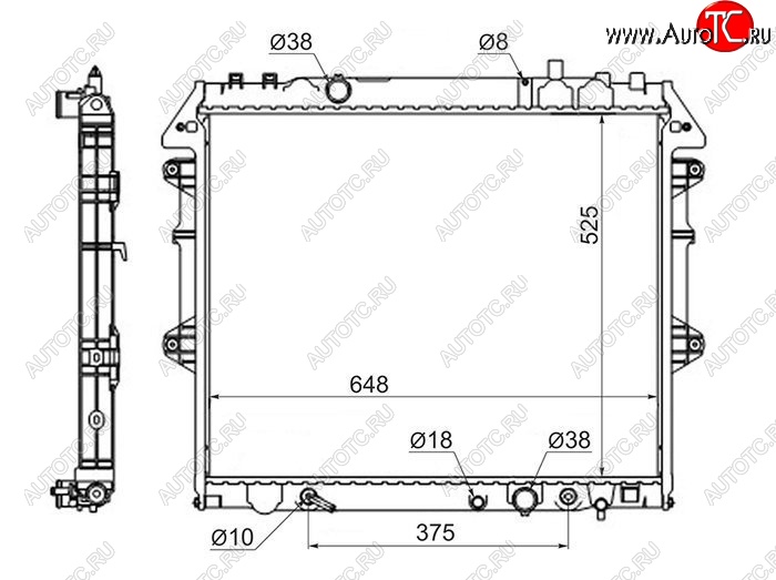 11 499 р. Радиатор двигателя SAT  Toyota Fortuner  AN50/AN60 (2004-2011) дорестайлинг, 1-ый рестайлинг  с доставкой в г. Таганрог