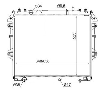 Радиатор двигателя SAT  Fortuner  AN50/AN60, Hilux ( AN10,AN20,  AN20,AN30)
