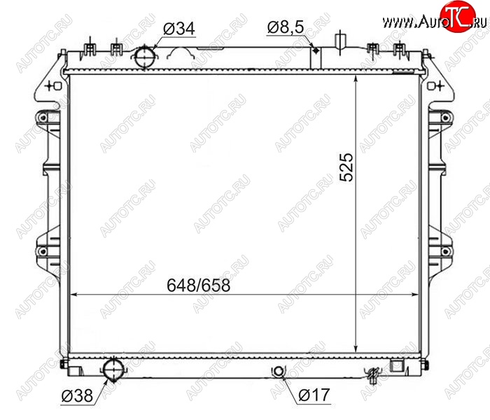 12 449 р. Радиатор двигателя SAT  Toyota Fortuner  AN50/AN60 - Hilux ( AN10,AN20,  AN20,AN30)  с доставкой в г. Таганрог