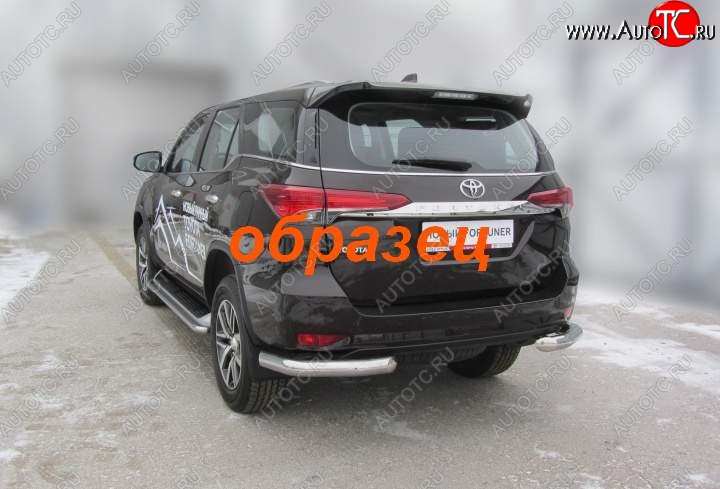 9 999 р. Уголки d76  Toyota Fortuner  AN160 (2015-2020) дорестайлинг (Цвет: серебристый)  с доставкой в г. Таганрог