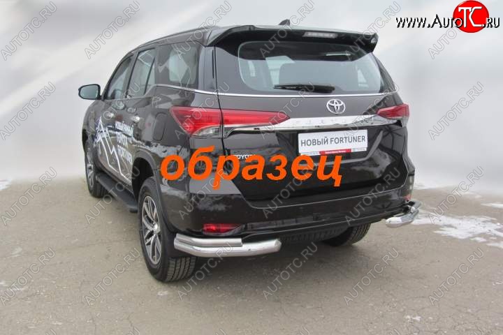 14 999 р. Уголки d76+d42 двойные Toyota Fortuner AN160 дорестайлинг (2015-2020) (Цвет: серебристый)  с доставкой в г. Таганрог