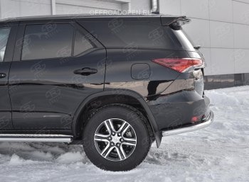 17 699 р. Защита заднего бампера (Ø63 мм, нержавейка) SLITKOFF  Toyota Fortuner  AN160 (2015-2020) дорестайлинг  с доставкой в г. Таганрог. Увеличить фотографию 4