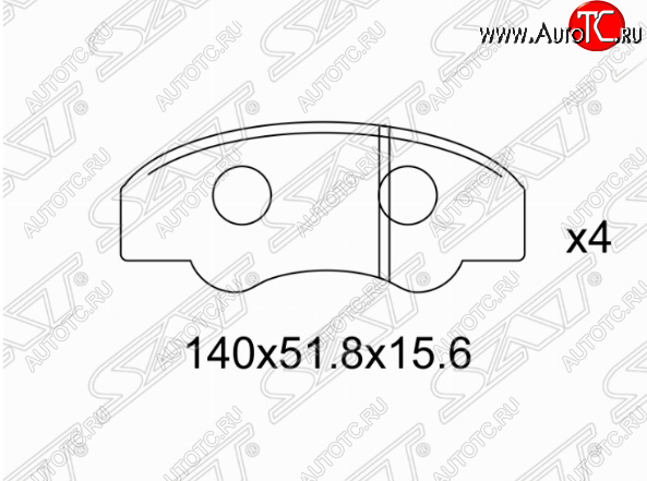 1 299 р. Комплект задних тормозных колодок SAT  Toyota Fortuner  AN160 (2015-2020) дорестайлинг  с доставкой в г. Таганрог