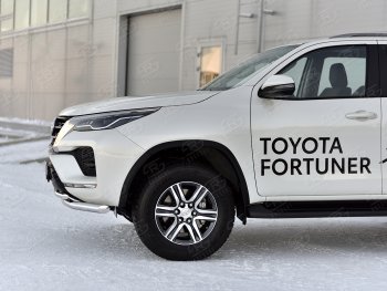 19 999 р. Защита переднего бампера (2 трубы Ø63 и 42 мм, нержавейка) SLITKOFF Toyota Fortuner AN160 рестайлинг (2020-2024)  с доставкой в г. Таганрог. Увеличить фотографию 4