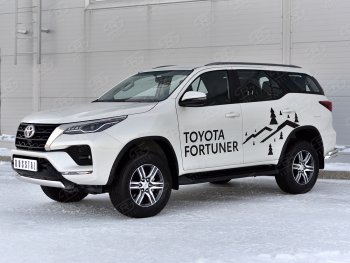 16 699 р. Защита переднего бампера (Ø75х42 мм, нержавейка) Russtal Toyota Fortuner AN160 рестайлинг (2020-2024)  с доставкой в г. Таганрог. Увеличить фотографию 3