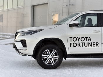 16 699 р. Защита переднего бампера (Ø75х42 мм, нержавейка) Russtal Toyota Fortuner AN160 рестайлинг (2020-2024)  с доставкой в г. Таганрог. Увеличить фотографию 4